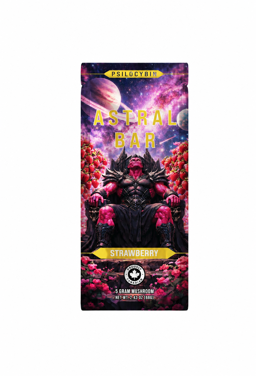 Astral Bars - Strawberry - Psilocybin Chocolate 5 G Astral Bars - Strawberry - Psilocybin Chocolate 5 G